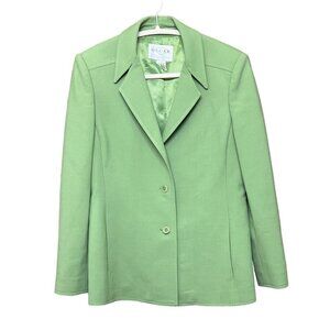 Vintage Oscar de la Renta Women’s  Blazer Sz 8 95% Wool 5% Spandex Green ($326)